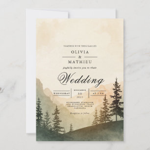Ethereal Mountain Landscape Wedding Invitation