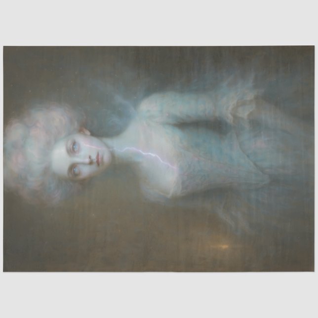 Ethereal Muse – Ghostly Portrait Decoupage Tissue Paper (Front)