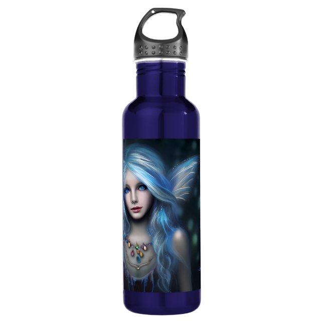 Ethereal Mystical Blue Fairy 710 Ml Water Bottle (Front)