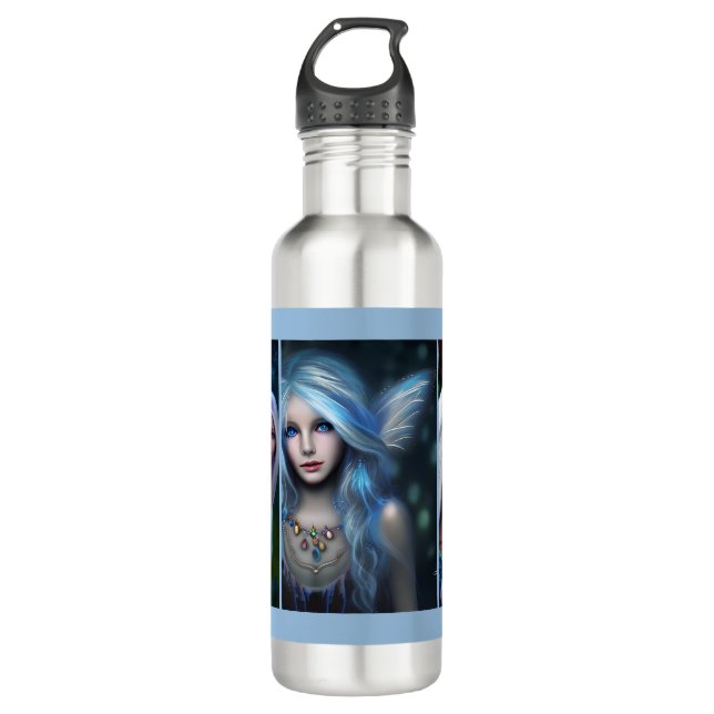 Ethereal Mystical Blue Fairy Girls 710 Ml Water Bottle (Front)