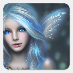 Ethereal Mystical Fairy Girl Square Sticker