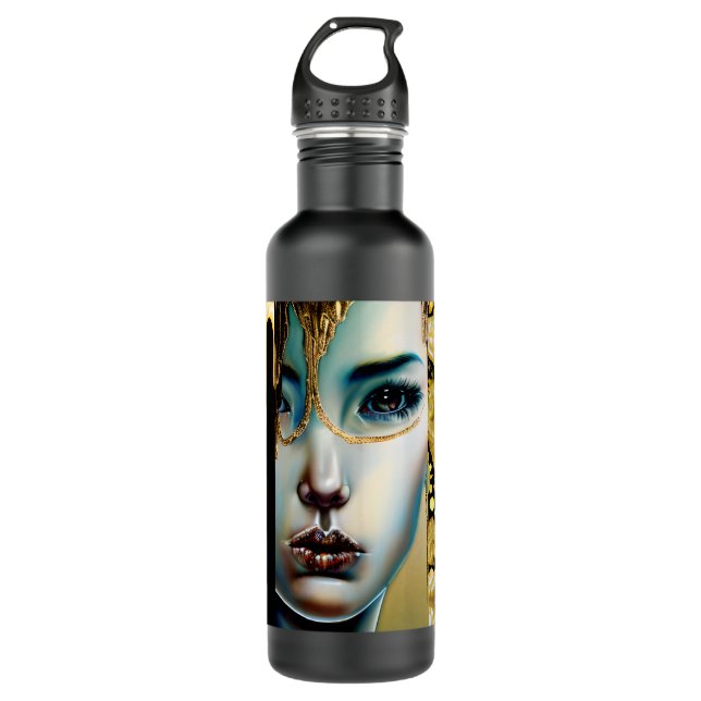 Ethereal Mystical Goddess in Gold 710 Ml Water Bottle (Front)