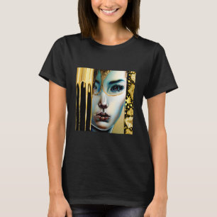 Ethereal Mystical Goddess in Gold T-Shirt
