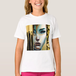 Ethereal Mystical Goddess in Gold T-Shirt