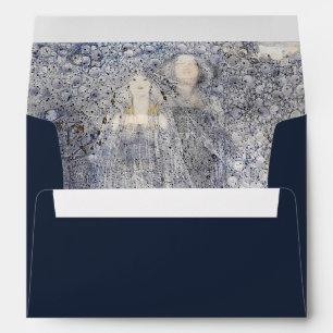 Ethereal Navy & Gold Vintage Art Nouveau Envelope