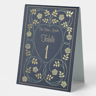 Ethereal Navy & Gold Vintage Art Nouveau Wedding