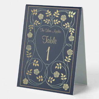 Ethereal Navy & Gold Vintage Art Nouveau Wedding