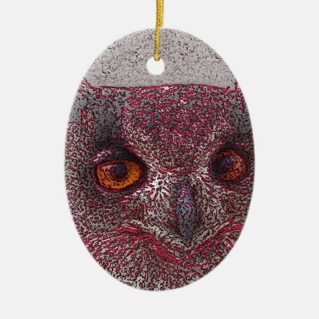 Ethereal Owl Ceramic Tree Decoration (Front)