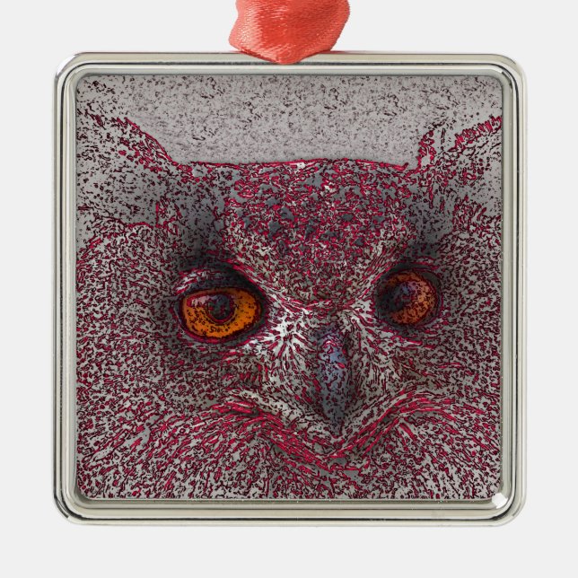 Ethereal Owl Metal Tree Decoration (Front)