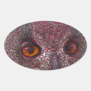 Ethereal Owl Oval Sticker
