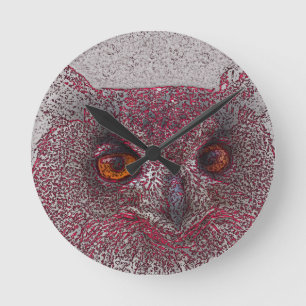 Ethereal Owl Round Clock