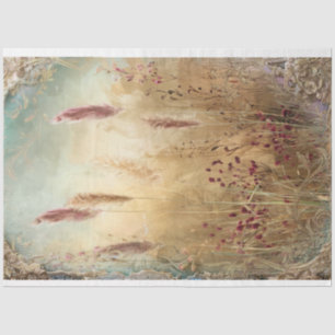 Ethereal, Pampas Grass Field, Mixed media effect Tissue Paper