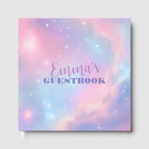Ethereal Pastel Cosmic Galaxy Starry Night Guest Book