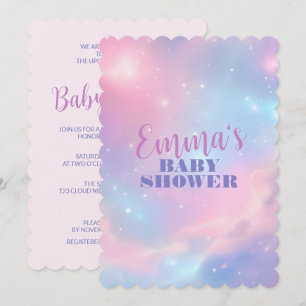Ethereal Pastel Pink Blue Cosmic Galaxy Starry Invitation