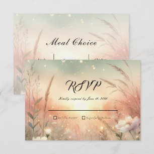 Ethereal Pastel Wildflower Field Wedding RSVP Card