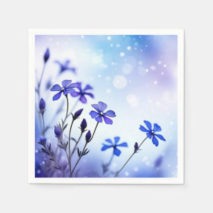 Ethereal Periwinkle Floral Watercolor Napkin