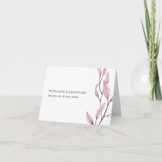 Ethereal Pink | chic botanical thank you Holiday Card (Front)