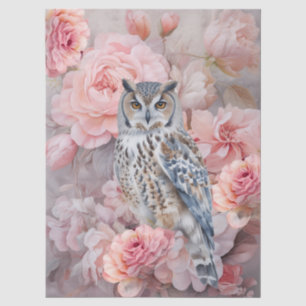 Ethereal Pink Florals & Owl Furniture Decoupage Tissue Paper