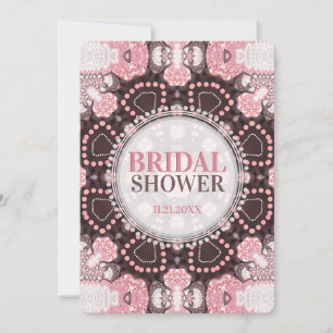Ethereal Pink Geometric Mandala Boho Bridal Shower Invitation