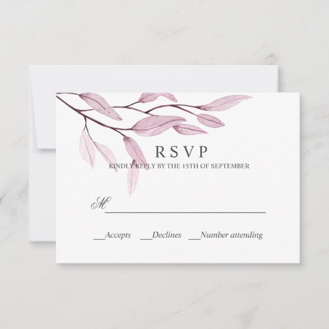 Ethereal Pink | WEDDING RESPONSE RSVP (Front)