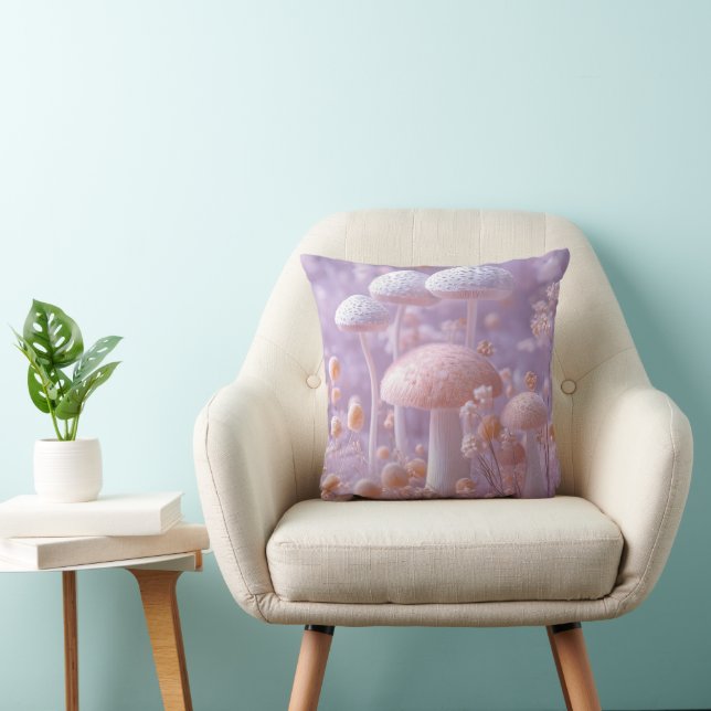 Ethereal Plush Mushroom Garden,Soft Pastel Fantasy Cushion (Chair)