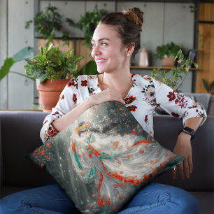 Ethereal Princess in a Fantasy Garden Cushion