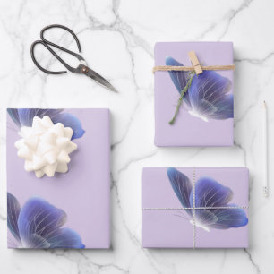 Ethereal Purple Butterfly Aesthetic Gift Wrapping Paper Sheet