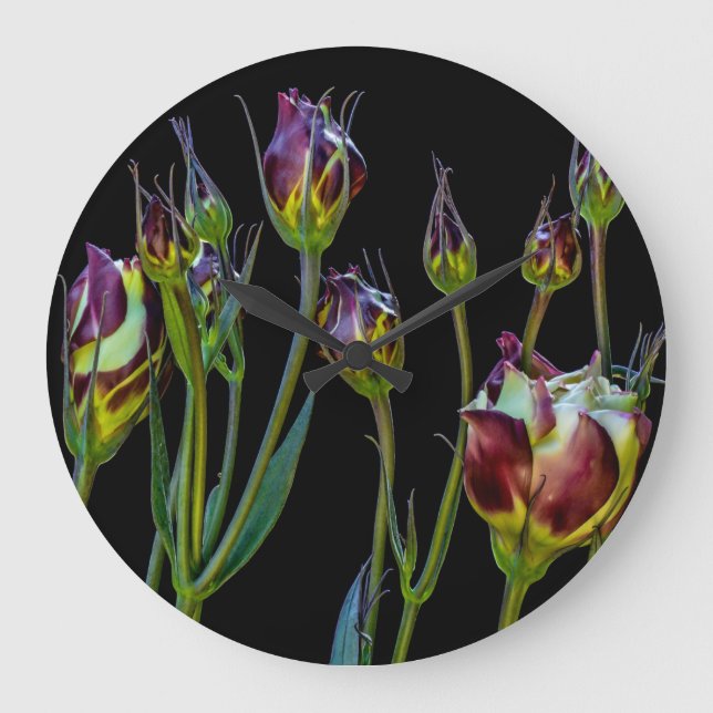 Ethereal Purple Tulips Large Clock (Front)
