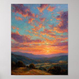 Ethereal Radiance: A Symphony of Gold and Violet Poster