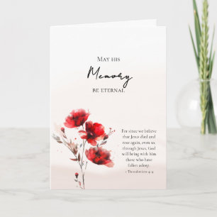 Ethereal Red Flowers Memory Eternal Orthodox Card