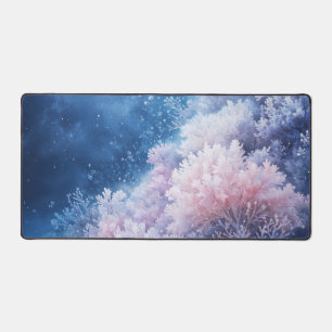 Ethereal Rose Pink Coral Reef Midnight Deep Sea Desk Mat