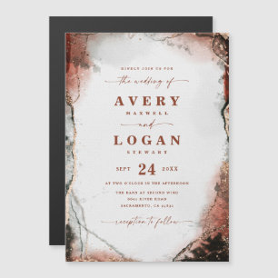 Ethereal Rust & Hunter Magnetic Wedding Invitation