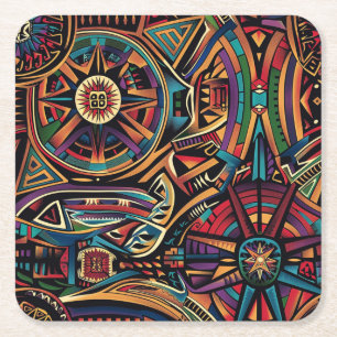 Ethereal Sapphire "Forbidden Keywords Not Used" De Square Paper Coaster