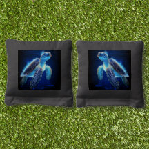 Ethereal Sea Turle Blue Black and Aqua