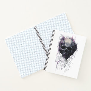 Ethereal Skull Abstract Grunge Dark Art Notebook