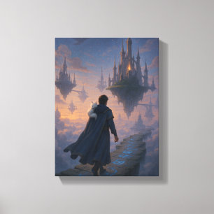 Ethereal Sky City Illustration Canvas Print