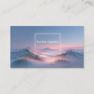 Ethereal Snowy Mountain Sunrise Mist Business Card