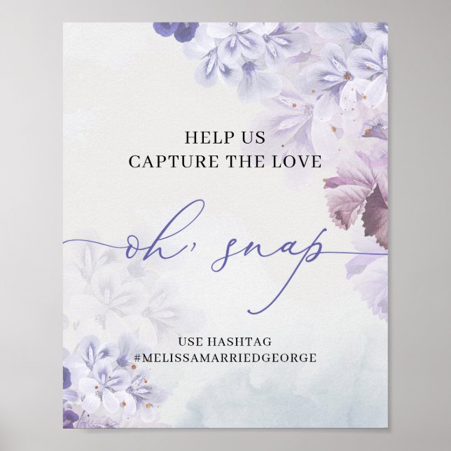 Ethereal spring purple dusty blue roses oh snap poster (Front)