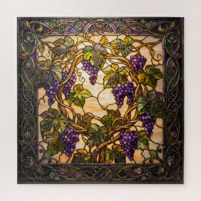 Ethereal Stained Glass Grapevine Puzzle (Vertical)