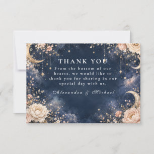 Ethereal Starry Nights Celestial Wedding Thank You Card