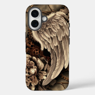 Ethereal Steampunk Wings, Gears, and Blooms iPhone 16 Case