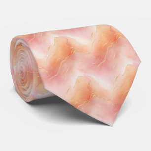 Ethereal Sunset Glow Warm Orange and Blush Radiant Tie