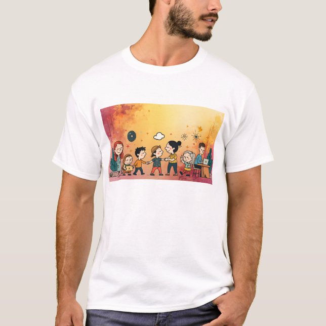 "Ethereal Sunset Gradient Tee | Abstract Dreamscap (Front)