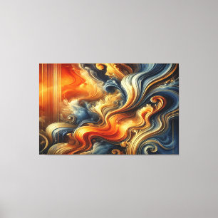 Ethereal Swirl Symphony - Fluid Art Masterpiece Canvas Print
