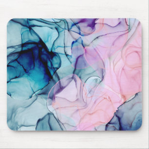 Ethereal Teal Pink Purple Inky Modern Glamour Mouse Mat