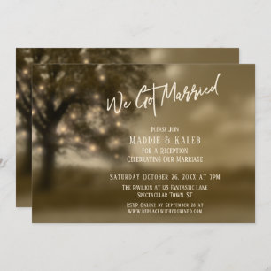Ethereal Tree & Lights, We Got Married Reception Invitation