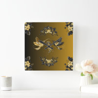 Ethereal Unison: Black and Gold Graphic Art