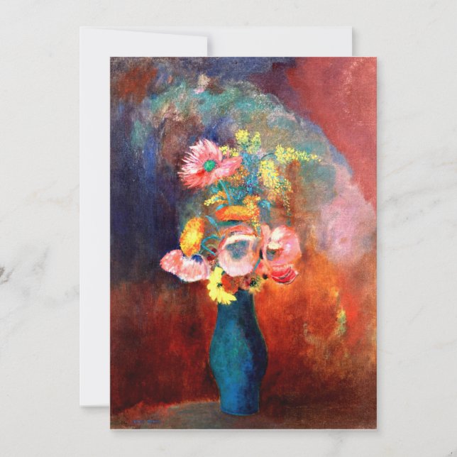 Ethereal Vase of Flowers, painting by Odilon Redon Card (Front)