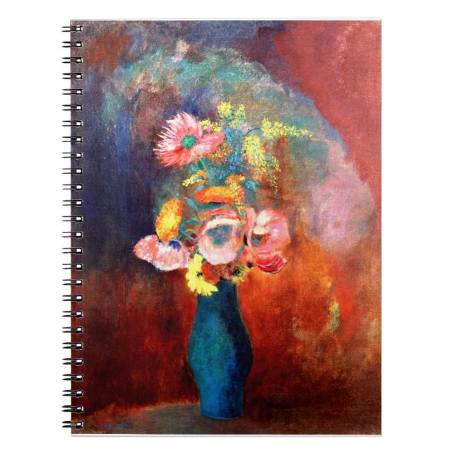 Ethereal Vase of Flowers, painting by Odilon Redon Notebook (Front)