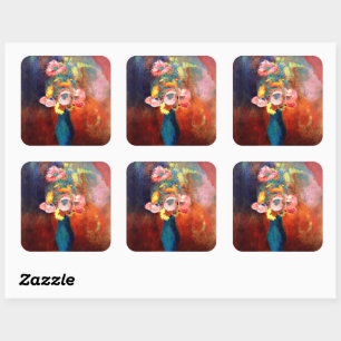 Ethereal Vase of Flowers Square Sticker
